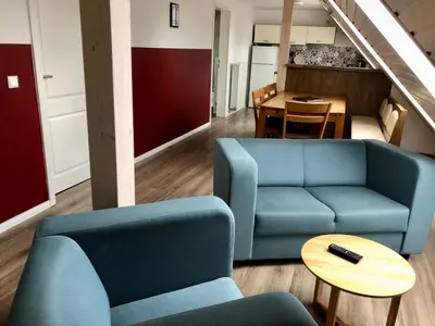 Ein Sitzbereich in der Unterkunft Schäferstübchen - Urlaub auf dem Bauernhof