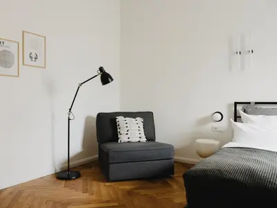 Ein Bett oder Betten in einem Zimmer der Unterkunft NOOK Stay am Checkpoint Charlie