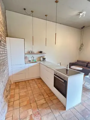 Küche/Küchenzeile in der Unterkunft Helle Loft mit eingenem Garten