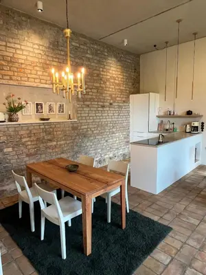 Küche/Küchenzeile in der Unterkunft Helle Loft mit eingenem Garten