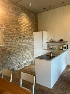 Küche/Küchenzeile in der Unterkunft Helle Loft mit eingenem Garten