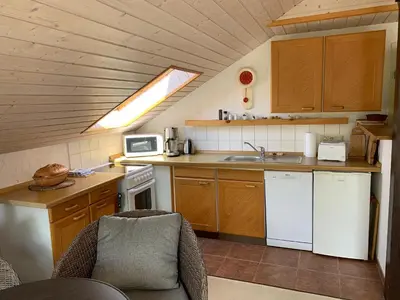 Küche/Küchenzeile in der Unterkunft Bad Saarow Ferienhaus Am Hafen