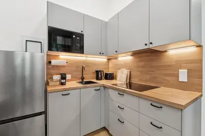Küche/Küchenzeile in der Unterkunft Modern Apartment in Berlin