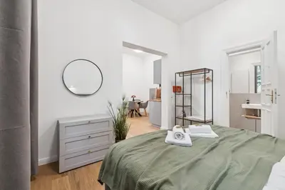 Ein Bett oder Betten in einem Zimmer der Unterkunft Modern Apartment in Berlin
