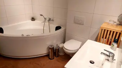 Ein Badezimmer in der Unterkunft Seeblick 2