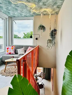 Ein Sitzbereich in der Unterkunft PenthouseNeuruppin direkt am See