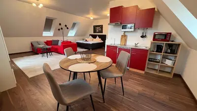 Küche/Küchenzeile in der Unterkunft Haus am Röblinsee - Ferienwohnungen in Fürstenberg