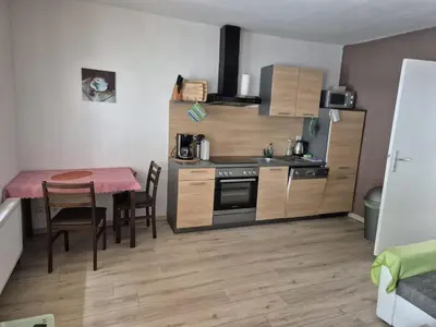 Küche/Küchenzeile in der Unterkunft Haus am Wendsee