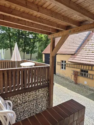 Ein Balkon oder eine Terrasse in der Unterkunft Haus am Wendsee