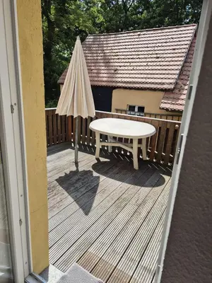 Ein Balkon oder eine Terrasse in der Unterkunft Haus am Wendsee