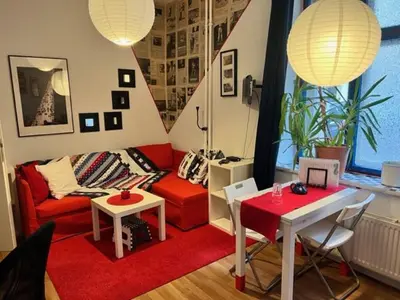 Ein Sitzbereich in der Unterkunft Pension Frosch Hostel