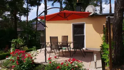 Ein Garten an der Unterkunft Ferienhaus Kiefernwäldchen Mellensee