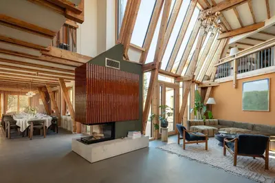 Ein Sitzbereich in der Unterkunft Design farmhouse in the countryside