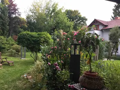Ein Garten an der Unterkunft Tinyhaus