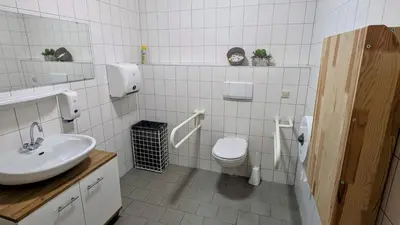 Ein Badezimmer in der Unterkunft Rhin Quartier Ferienwohnung Hostel-Style