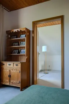 Ein Bett oder Betten in einem Zimmer der Unterkunft Ferienwohnung am Wolletzsee