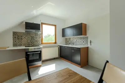 Küche/Küchenzeile in der Unterkunft Ferienwohnung am Wolletzsee