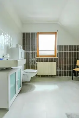 Ein Badezimmer in der Unterkunft Ferienwohnung am Wolletzsee