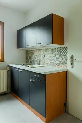 Küche/Küchenzeile in der Unterkunft Ferienwohnung am Wolletzsee