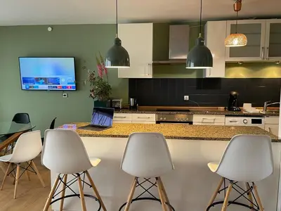 Küche/Küchenzeile in der Unterkunft Skyline City Apartment