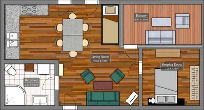 Grundriss der Unterkunft bright rooftop loft with river view