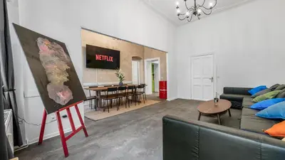 Ein Sitzbereich in der Unterkunft Apartment im Samariterviertel - 120QM