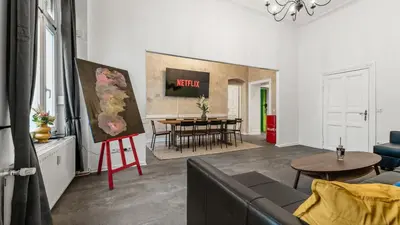 Ein Sitzbereich in der Unterkunft Apartment im Samariterviertel - 120QM
