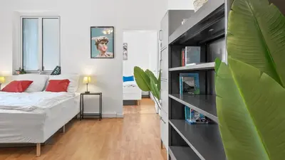 Ein Bett oder Betten in einem Zimmer der Unterkunft Apartment im Samariterviertel - 120QM