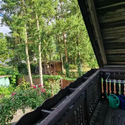 Ein Garten an der Unterkunft Ferienhaus an der Brandenburgischen Seenplatte