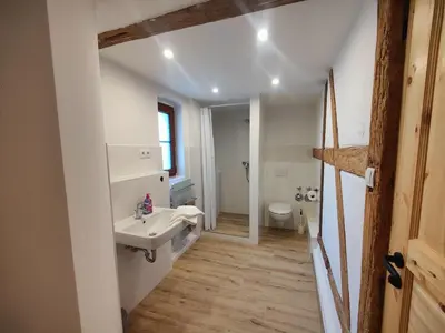 Ein Badezimmer in der Unterkunft Ferienwohnung Wustermark