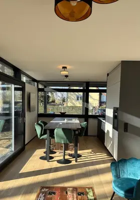 Ein Sitzbereich in der Unterkunft Nature Oasis near Berlin - Peaceful and Modern Stay