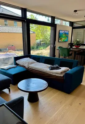 Ein Sitzbereich in der Unterkunft Nature Oasis near Berlin - Peaceful and Modern Stay