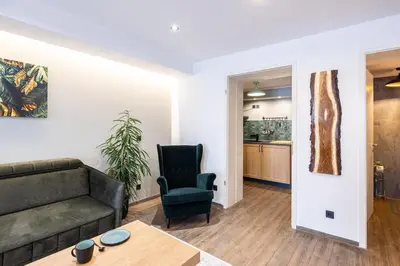 Ein Sitzbereich in der Unterkunft Charming downtown ground floor apartment
