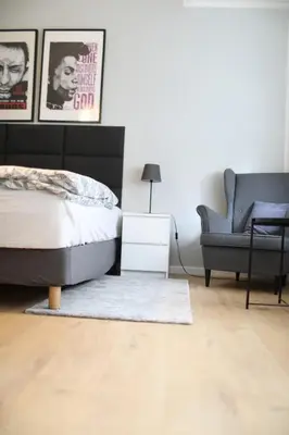 Ein Bett oder Betten in einem Zimmer der Unterkunft Wunderschönes Single Apartment