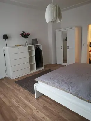 Ein Bett oder Betten in einem Zimmer der Unterkunft Wunderschönes Single Apartment