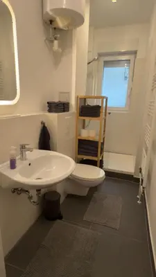 Ein Badezimmer in der Unterkunft Wunderschönes Single Apartment