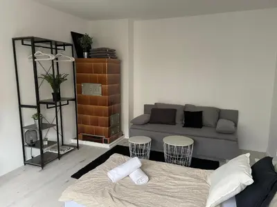 Ein Sitzbereich in der Unterkunft Berlin City Stay