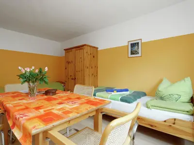 Ein Sitzbereich in der Unterkunft Elite-Ferienhaus mit Garten in Spreenhage