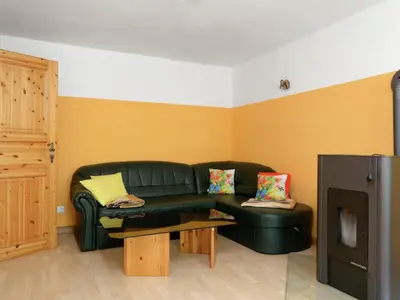 Ein Sitzbereich in der Unterkunft Elite-Ferienhaus mit Garten in Spreenhage