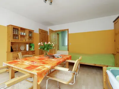 Ein Sitzbereich in der Unterkunft Elite-Ferienhaus mit Garten in Spreenhage