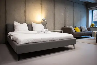 Ein Bett oder Betten in einem Zimmer der Unterkunft Spreeblick Studio