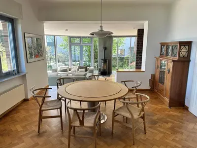 Ein Sitzbereich in der Unterkunft Havelhaus Werder