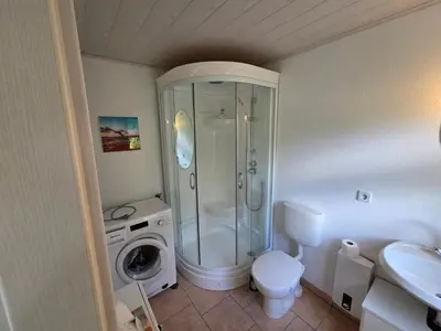 Ein Badezimmer in der Unterkunft Gartenidyll am Teich