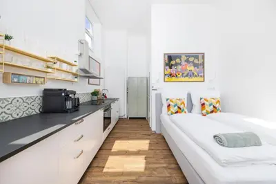 Küche/Küchenzeile in der Unterkunft Great 1-room apartment with free underground parking