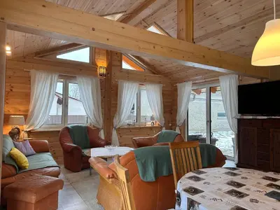 TV/Unterhaltungsangebot in der Unterkunft Ferienhaus 4 Elemente in Selchow mit tollem Garten