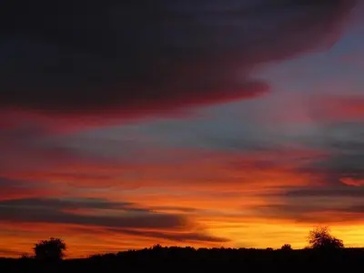 Blick auf den Sonnenuntergang/Sonnenaufgang von der Ferienwohnung aus oder aus der Nähe