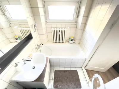 Ein Badezimmer in der Unterkunft Großes, helles 1-ZimmerApartment bis zu 3 Personen