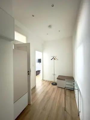 Ein Bett oder Betten in einem Zimmer der Unterkunft Großes, helles 1-ZimmerApartment bis zu 3 Personen