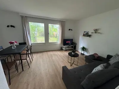 Ein Sitzbereich in der Unterkunft Feriendorf Seddiner See - Bungalow 3