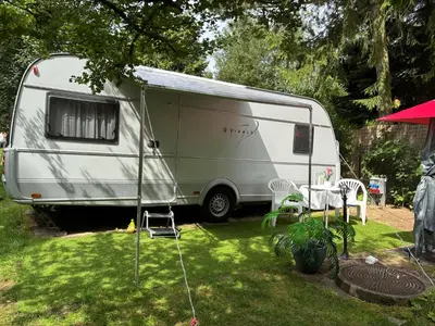 Ein Garten an der Unterkunft Lazy Days Caravan